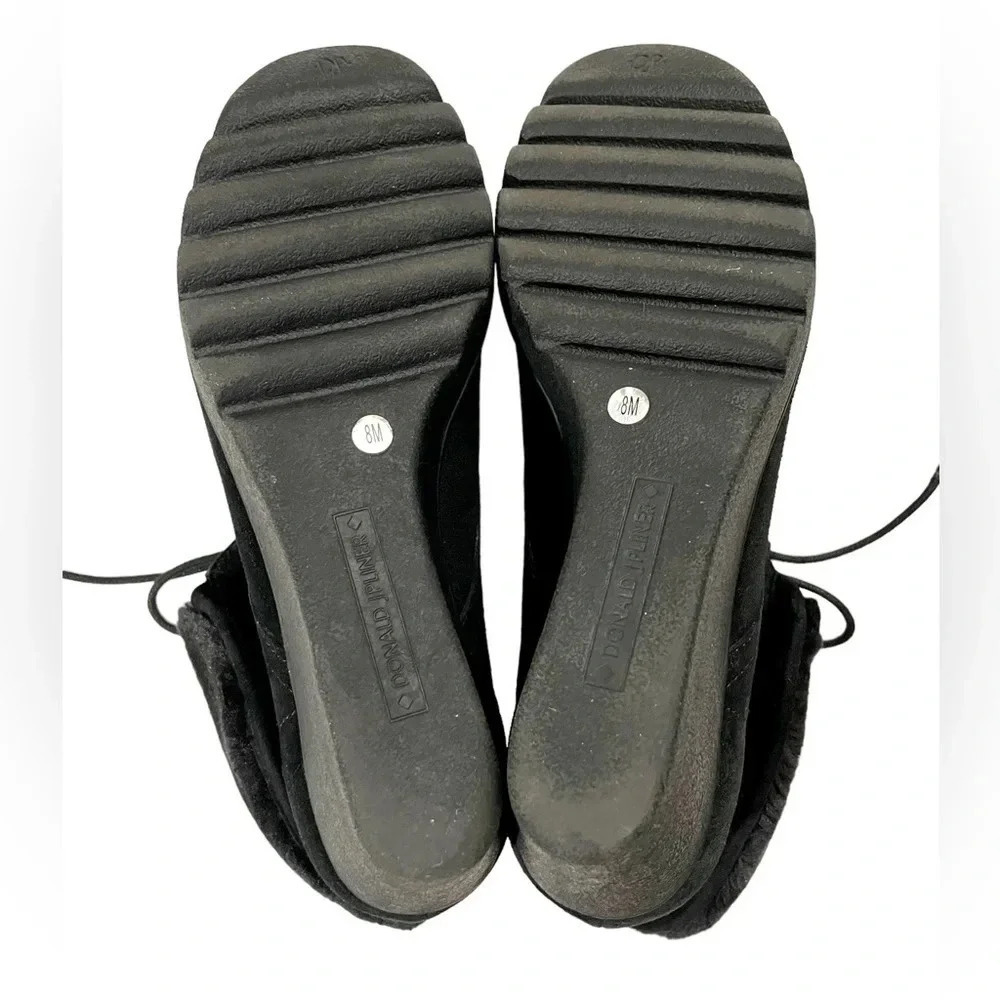 Donald J. Pliner Black Maxxi Leather Suede Wedge Ankle Boots - Picture 5 of 5